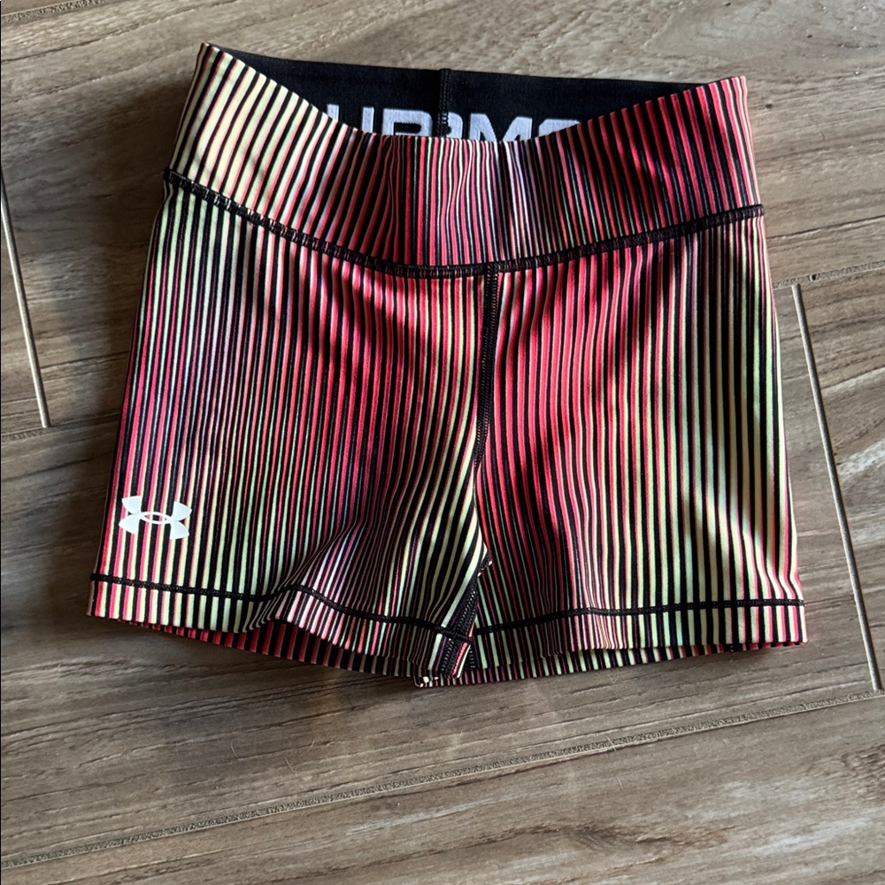 Under Armour Women's Athletic Shorts - Red and Black Stripes XS